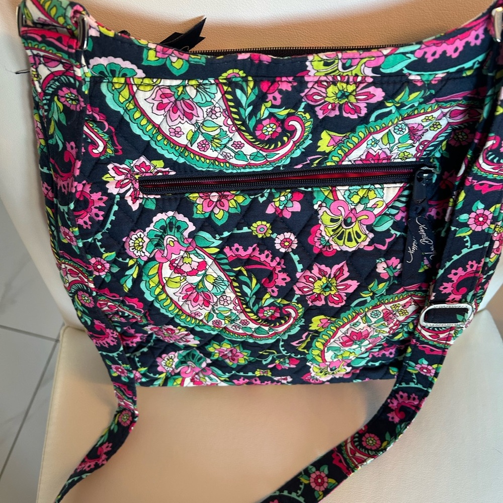 Vera Bradley Vibrant Paisley Crossbody Bag - Pink and Green